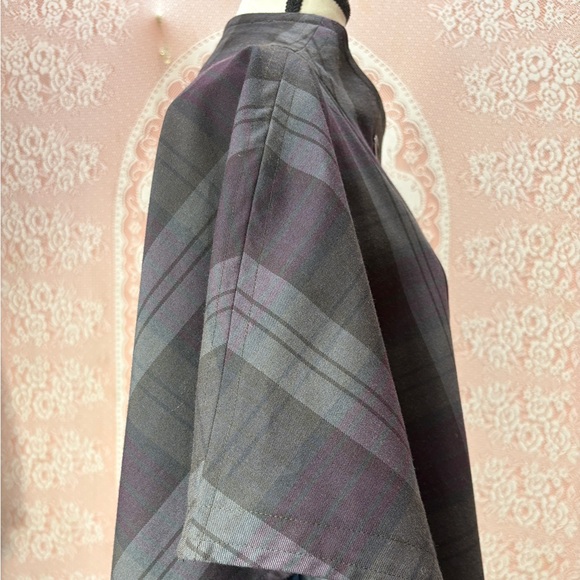 Plaid Cape Jacket | Statement Buttons - Picture 7 of 8